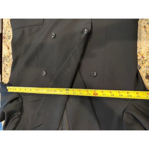 Canali Blazer 40L US (50L EU) Double Breasted Suit Jacket 100% Wool Black Italy - Picture 14 of 14